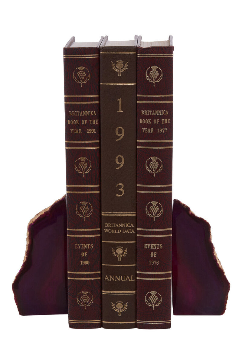 Bowerbird Agata Pink And Gold Bookends