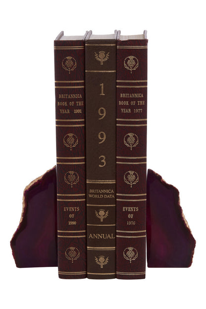 Bowerbird Agata Pink And Gold Bookends