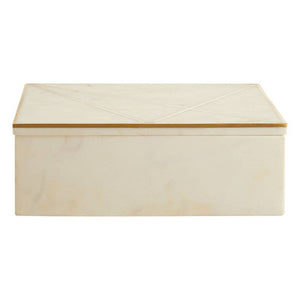 Sena Large White Marble Trinket Box