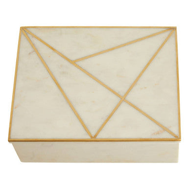Sena Large White Marble Trinket Box