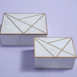 Large White Marble Trinket Box | Sena