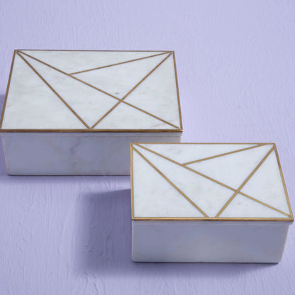 Sena Large White Marble Trinket Box
