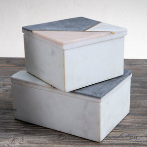 Kira Small Square Marble Trinket Box