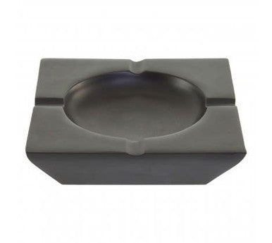 Rectangular gray ashtray on a white background