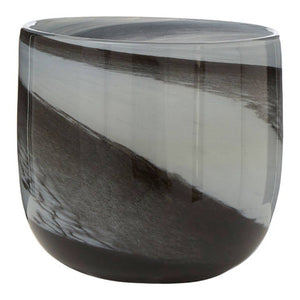 Carra Grey and Black Glass Planter