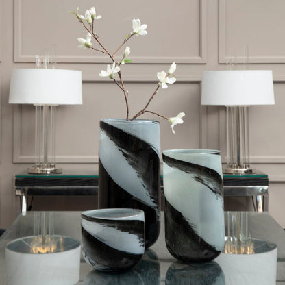 Carra Large Grey And Black Brushstroke Vase