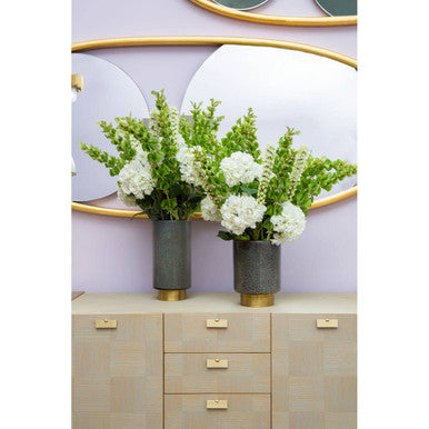 Cleo Large Grey And Gold Vase