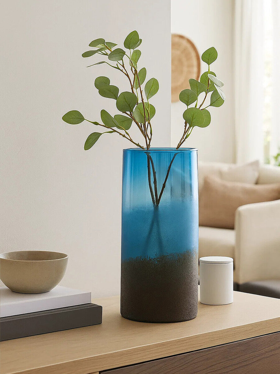 Chiara Large Blue Sand Effect Vase - Image 6