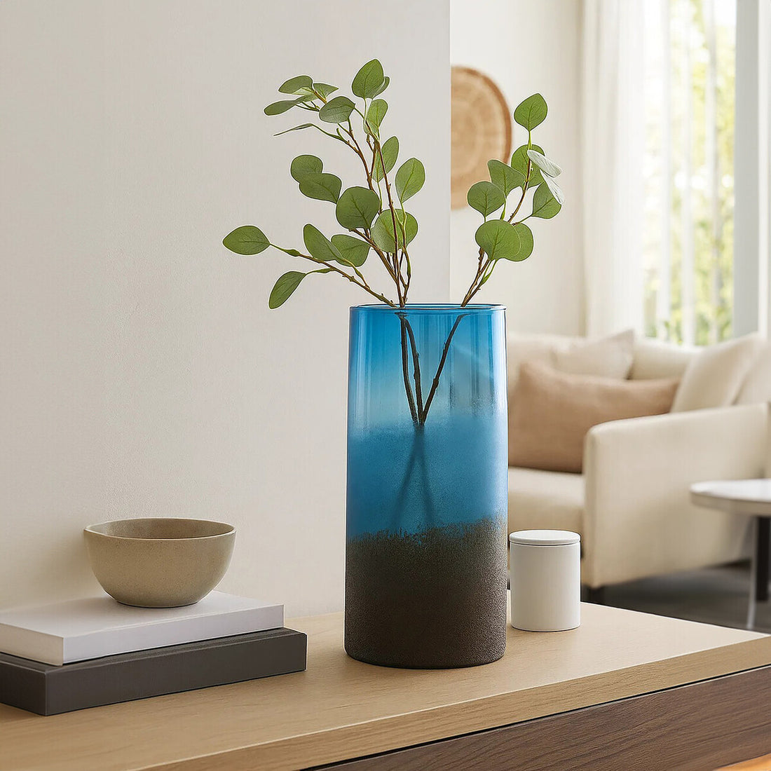 Chiara Large Blue Sand Effect Vase
