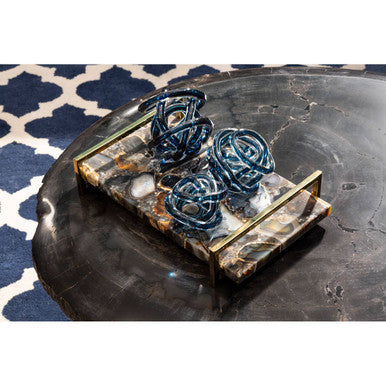 Knot Decor Blue Glass Ornament