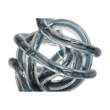 Knot Decor Grey Glass Ornament