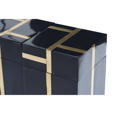 Odell Black and Gold Set of 3 Jars with Tray - Image 8