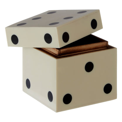 Churchill Games White and Black Dice Box with 5 Dice