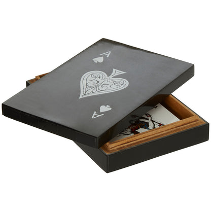 Churchill Games Black And White Double Card Box With Playing Cards