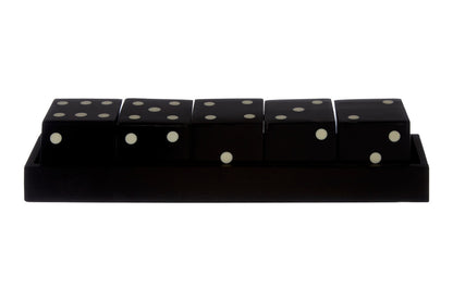 Set of dominoes with black background