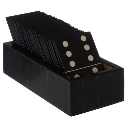 Churchill Games Black Domino Set With Black Dominoes