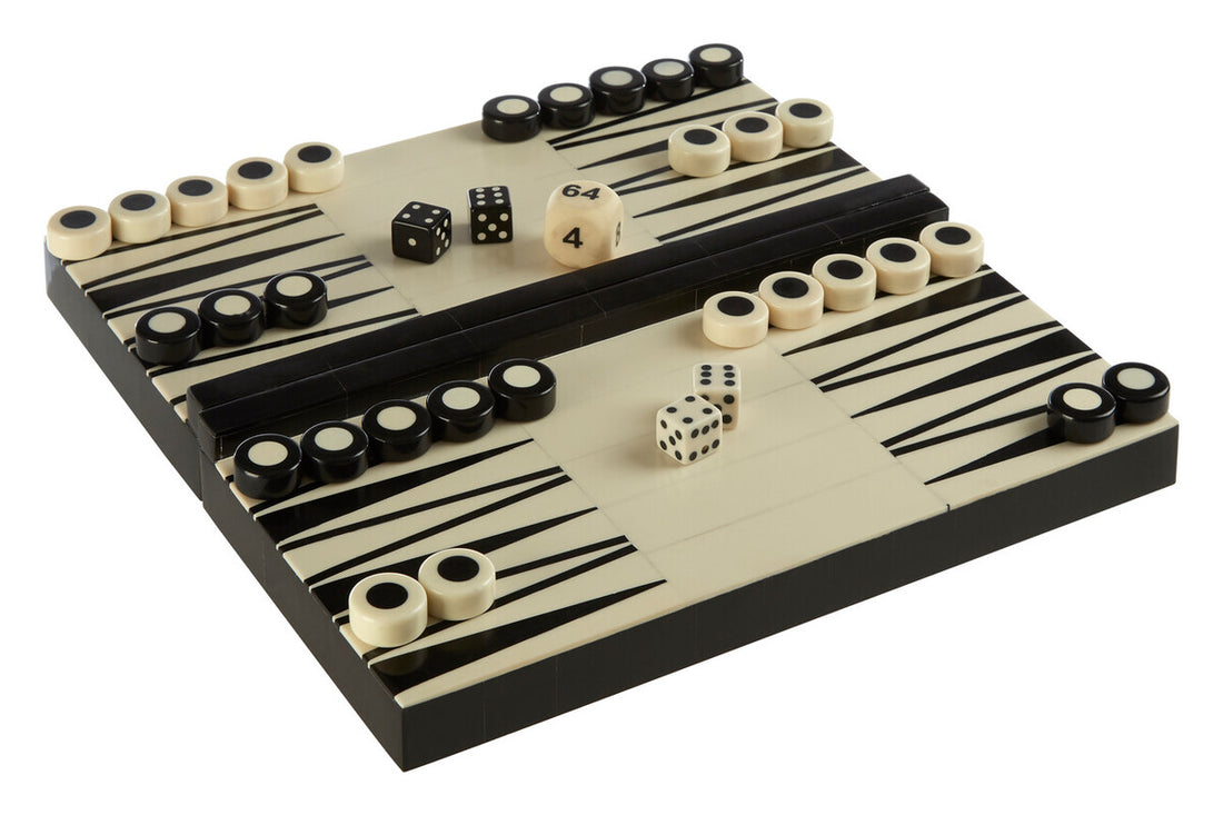 Churchill Games Black And White Foldable Backgammon Set - Image 3