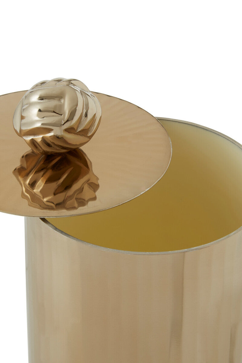 Amreli Vertical Textured Metallic Gold Finish Small Trinket Box - Image 3