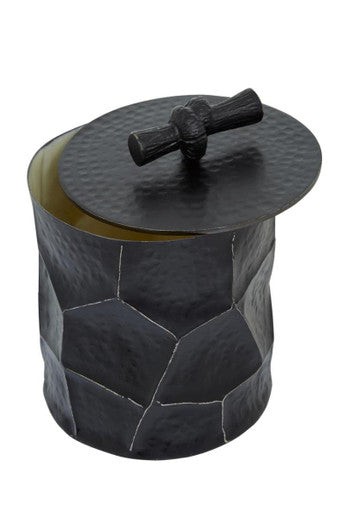 Akola Large Trinket Box In Black And Gold