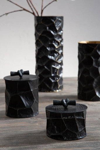 Akola Large Trinket Box In Black And Gold