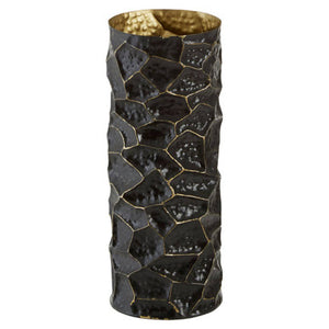 Akola Largemetal Vase In Black And Gold
