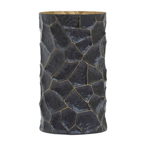 Akola Black and Gold Finish Metal Small Vase