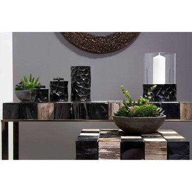 Akola Black and Gold Large Hurricane Candle Holder - Image 6