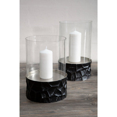 Akola Black and Gold Small Hurricane Candle Holder - Image 3