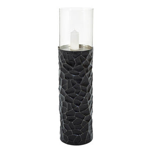 Akola Large Floor Standing Hurricane Candle Holder In Black