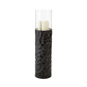 Akola Small Floor Standing Hurricane Candle Holder In Black