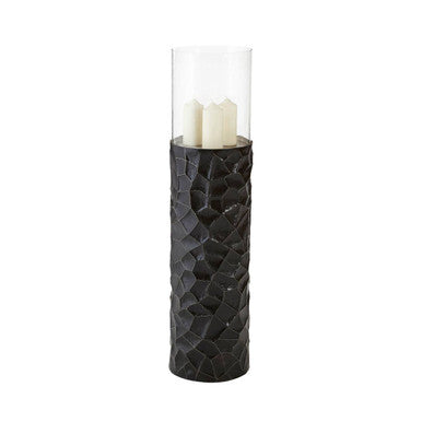 Akola Small Floor Standing Hurricane Candle Holder In Black