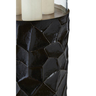 Akola Black and Gold Small Floor Standing Hurricane Candle Holder - Image 10