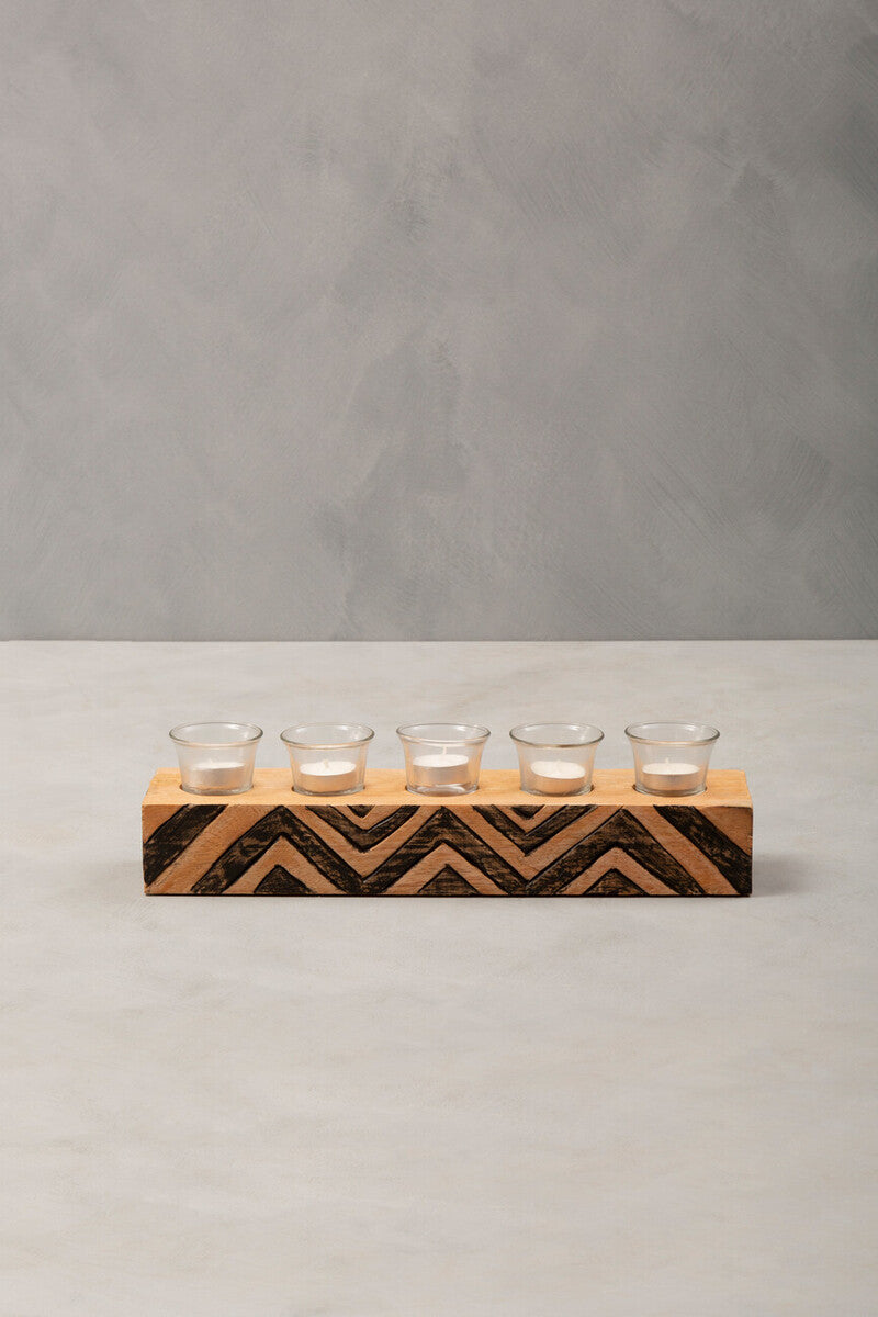 Bantu Tribal Wooden Tealight Holder