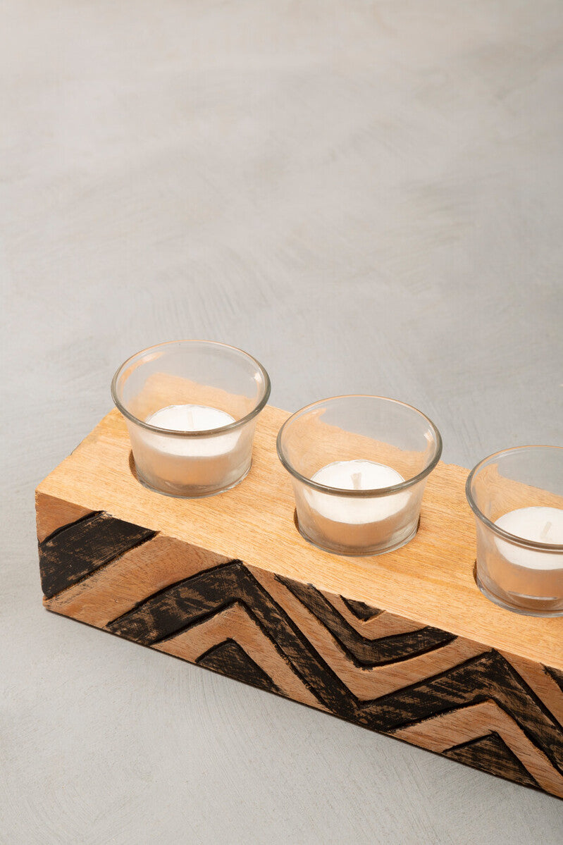 Bantu Tribal Wooden Tealight Holder
