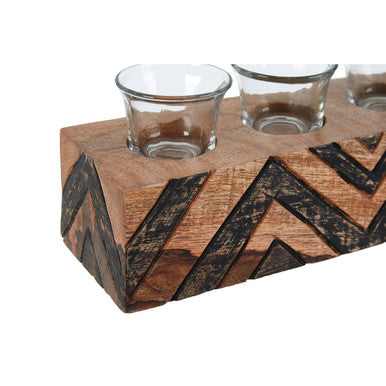 Bantu Tribal Wooden Tealight Holder