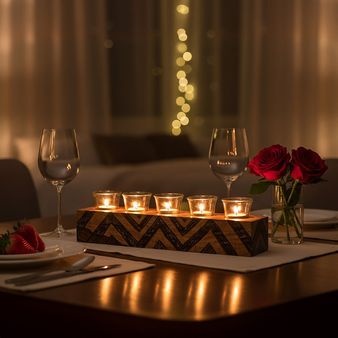 Bantu Tribal Wooden Tealight Holder