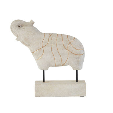 Vena Whitewash Mango Wood Elephant Sculpture - Image 5