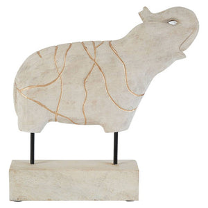 Whitewash Mango Wood Elephant Sculpture | Vena