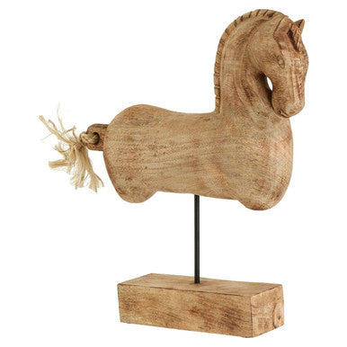 Fidra Natural Wood Horse Sculpture