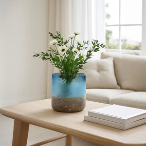 Small Blue Sand Effect Vase | Chiara