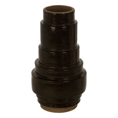 Kaga Black Earthenware Vase