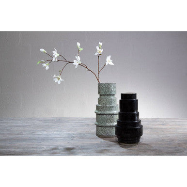 Kaga Black Earthenware Vase