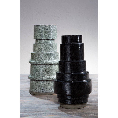 Kaga Black Earthenware Vase