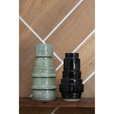 Kaga Black Earthenware Vase - Image 9