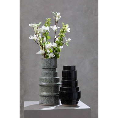 Kaga Black Earthenware Vase