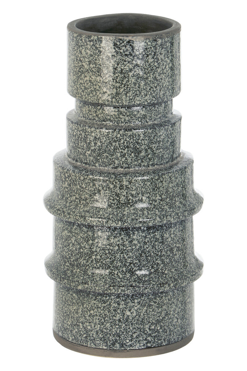 Kaga Grey Speckled Earthenware Vase - Image 4