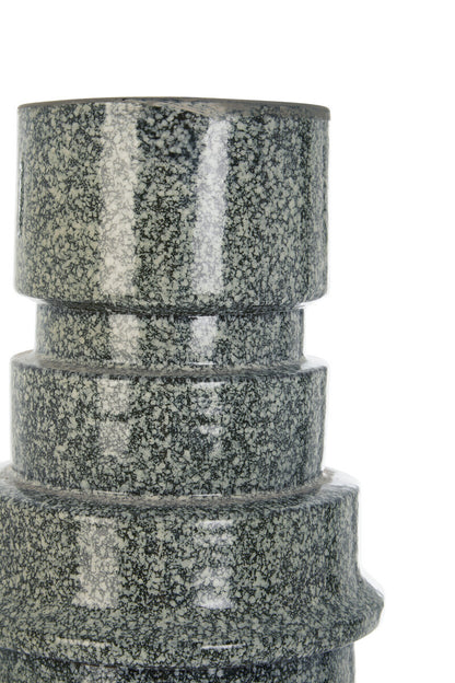 Kaga Grey Speckled Earthenware Vase - Image 13