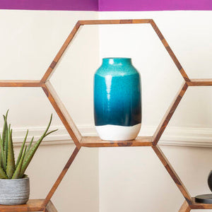 Domo Blue And White Earthenware Vase