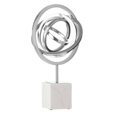 Mirano Silver Finish Spiral Sculpture