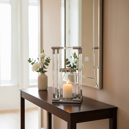 Lucita Large Candle Holder in Silver Finish and Acrylic - Image 6